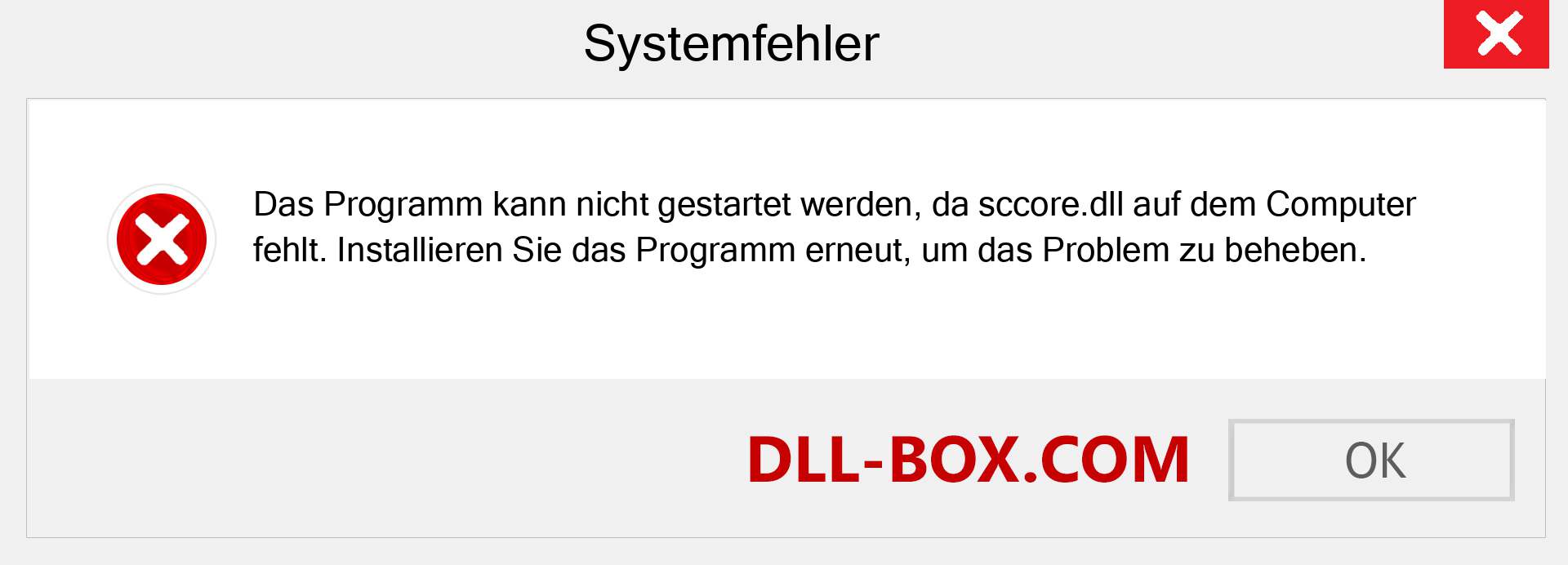 sccore.dll-Datei fehlt?. Download für Windows 7, 8, 10 - Fix sccore dll Missing Error unter Windows, Fotos, Bildern