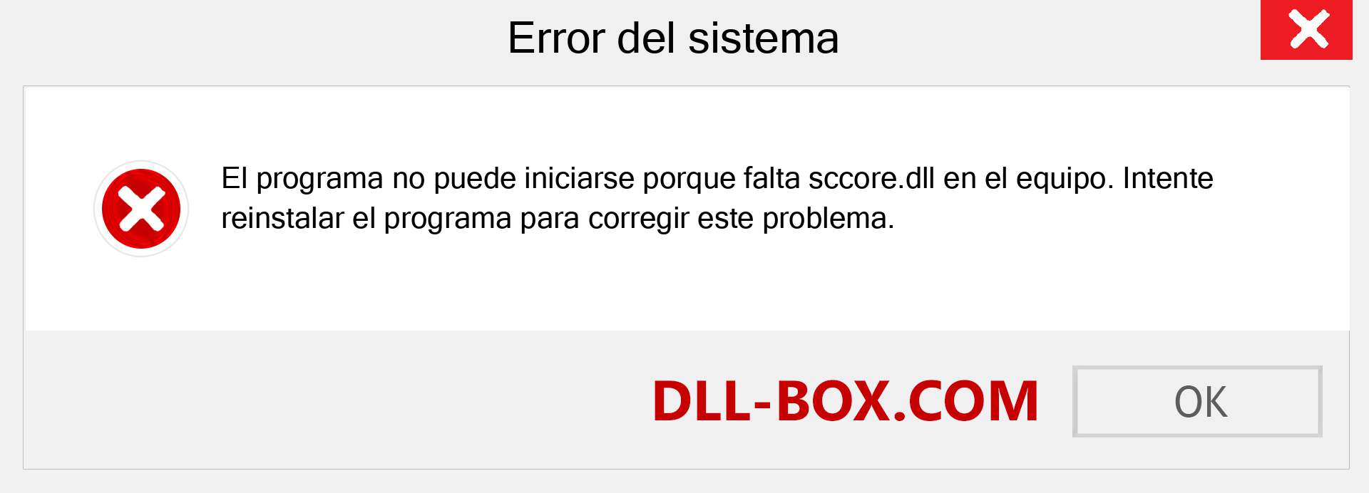 ¿Falta el archivo sccore.dll ?. Descargar para Windows 7, 8, 10 - Corregir sccore dll Missing Error en Windows, fotos, imágenes