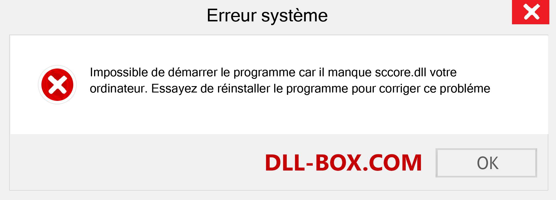 Le fichier sccore.dll est manquant ?. Télécharger pour Windows 7, 8, 10 - Correction de l'erreur manquante sccore dll sur Windows, photos, images